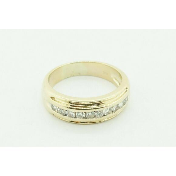 Estate Diamond Ring 14k Yellow Gold Size 8.5 Discount Fine J - Picture 3 of 5